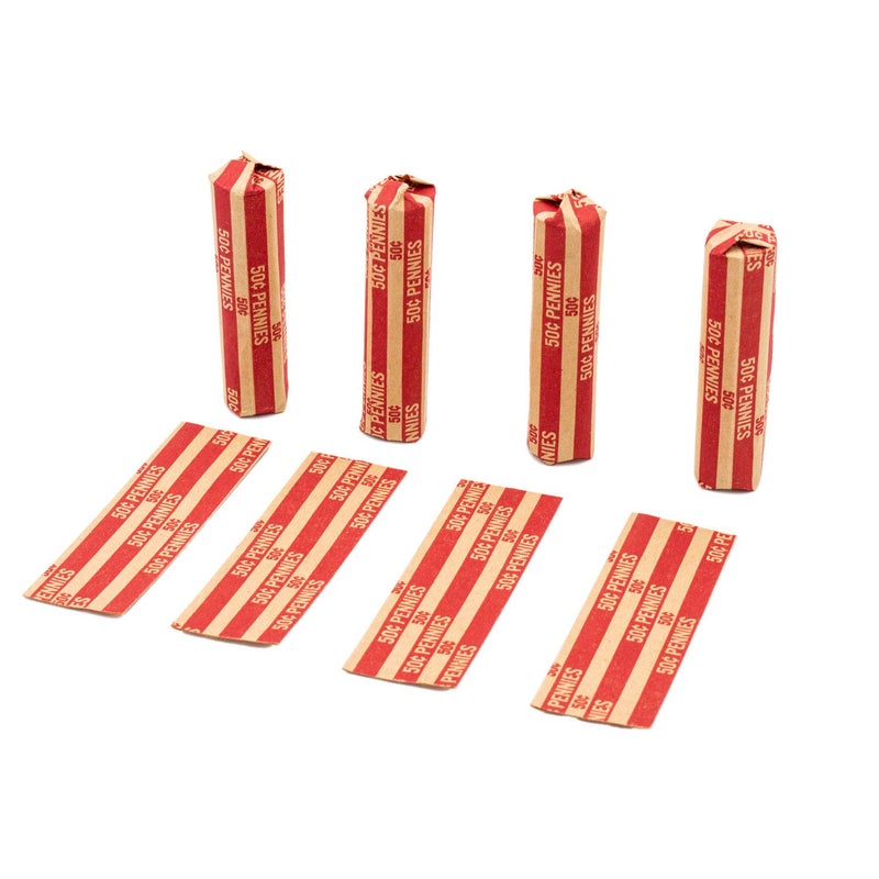 CAROUSELCHECKS Penny Coin Wrappers, 100 Flat Striped Coin Wrappers - Image 3